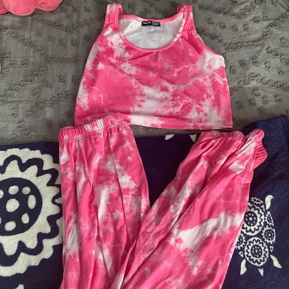 SHEIN | Pants & Jumpsuits | Shien Pink Tie Dye Set | Poshmark